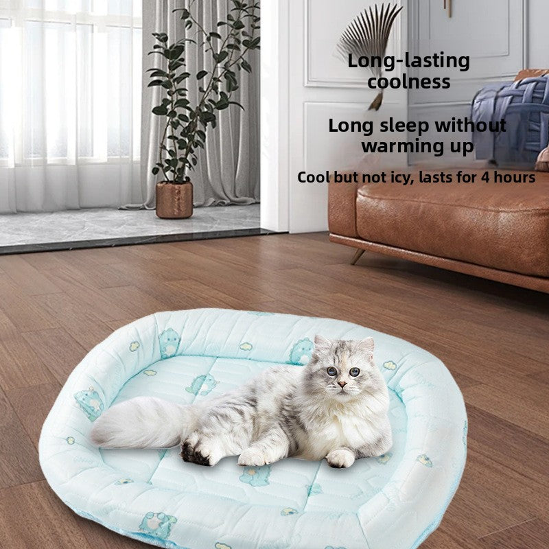 Ice Silk Dog Sleeping Mat Summer Cooling Pet Bed Cat Washable Ice Mat