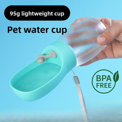 Portable Pet Water Bottle for Dogs and Cats Leak Proof Outdoor Travel Water Dispenser with Foldable Bowl