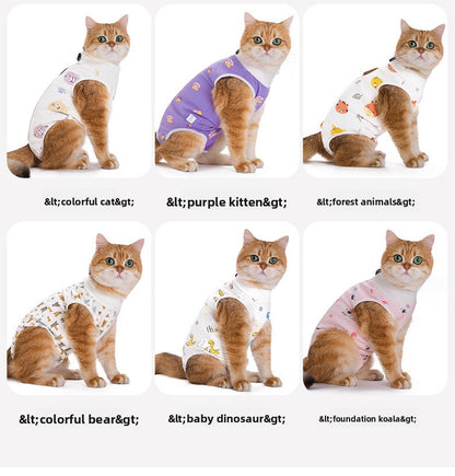 Post Surgery Cat Recovery Suit for Female Cats Anti Lick Cone Alternative Soft Breathable Pet Surgical Suit Spay Neuter Recovery