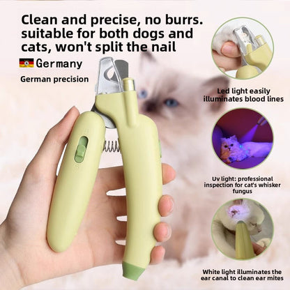 Pet Nail Clippers Cat Nail Clippers with Light Nail Cutter Rabbit Dog Cat Claw Special Beginner Pet Nail Clippers