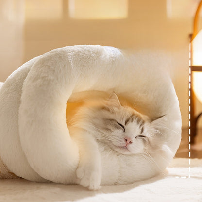 Dog House Pet Nest Closed Type Autumn Winter Cat Nest Two-tone Knitted Tent Nest Warm Round Nest Enclosed Dog House Pet