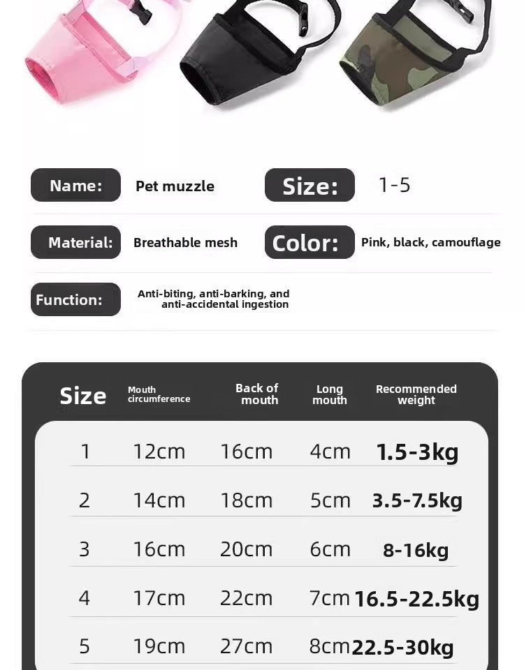 Effective Anti Bite Barking Dog Muzzle Fits Small Medium Large Dogs Teddy Golden Retriever