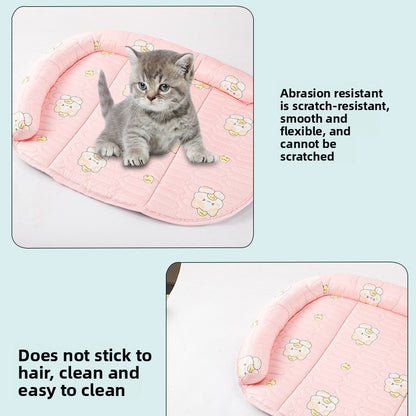 Ice Silk Dog Sleeping Mat Summer Cooling Pet Bed Cat Washable Ice Mat