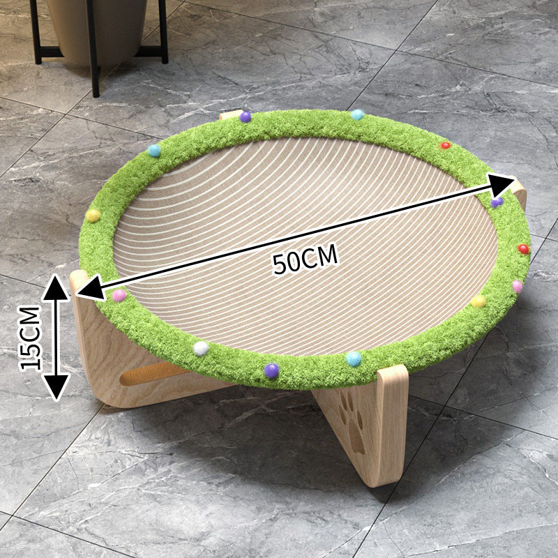 Integrated AllSeason Cat Bed Trampoline Wooden Scratcher MoistureProof Breathable Hammock