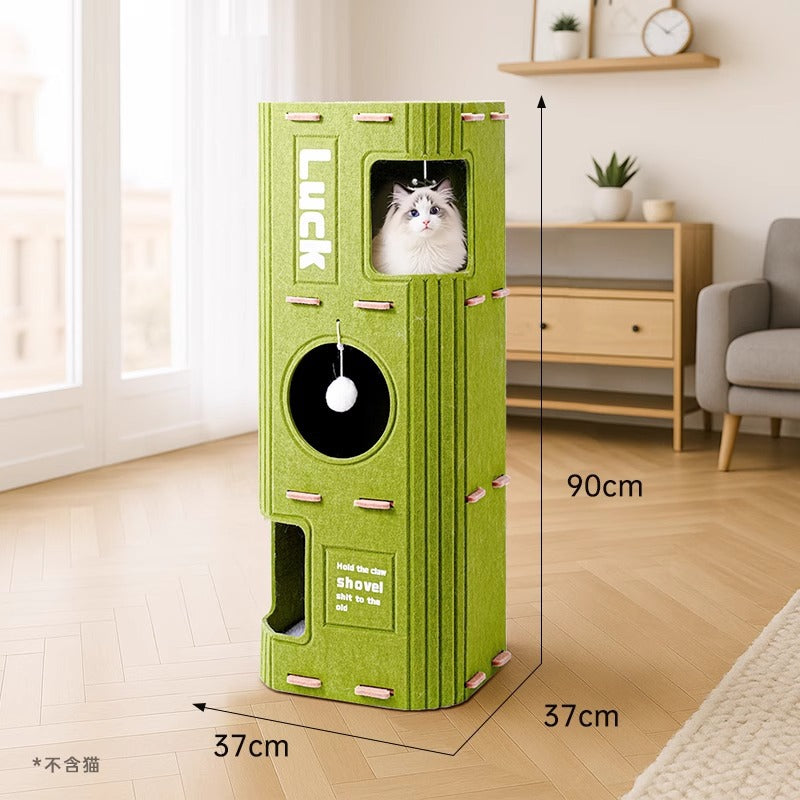 Luxury Multi-layer Pet Cat Tree All-season Design Winter Double-layer Scratching Board Enclosed Cat House