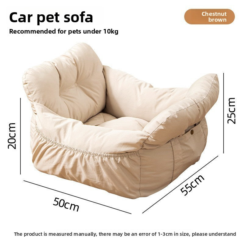 Premium Pet Car Seat Cushion Non-Slip Dog Car Hammock with Side Protection and Seat Belt Loop for Travel Safety