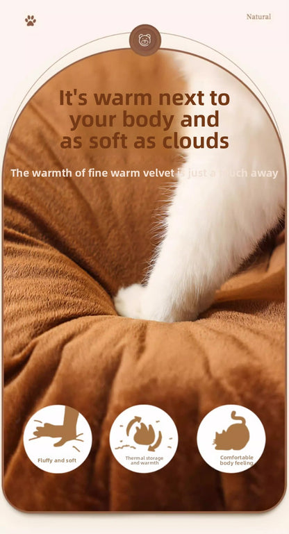 Cat House All-Season Universal Removable Washable Pet House Cat House Fully Enclosed Autumn Winter Warm Plush Dog House