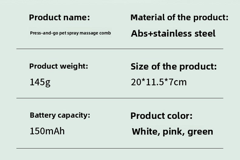 Cat Dog Grooming Comb Spray Non Flying Hair Pet Tool