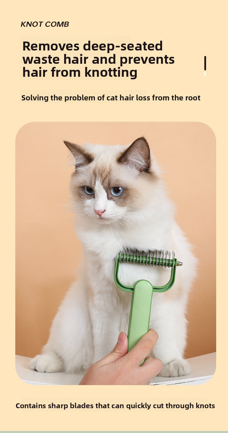 New Double-Sided Thinning Pet Knot-Opening Comb for Dog Cat Wholesale