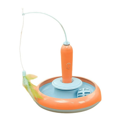 Pet Toy Electric Cat Toy Rotating Cat Teaser Wand Flying Feather Interactive Cat Toy