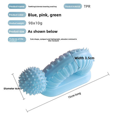 Interactive Dog Chew Toy for Teething Puppies Snail Shaped Food Dispensing Pet Supplies Long Lasting Dental Toothbrush Fun Mental Stimulation