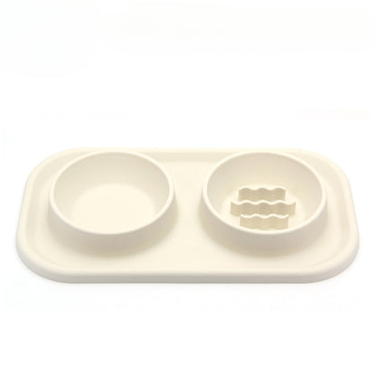 Pet Bowl Double Bowl Food Grade Silicone Cat and Dog Bowl Slow Food Bowl Slow Food Bowl Small Stainless Steel Dog Bowl Pet Supplies