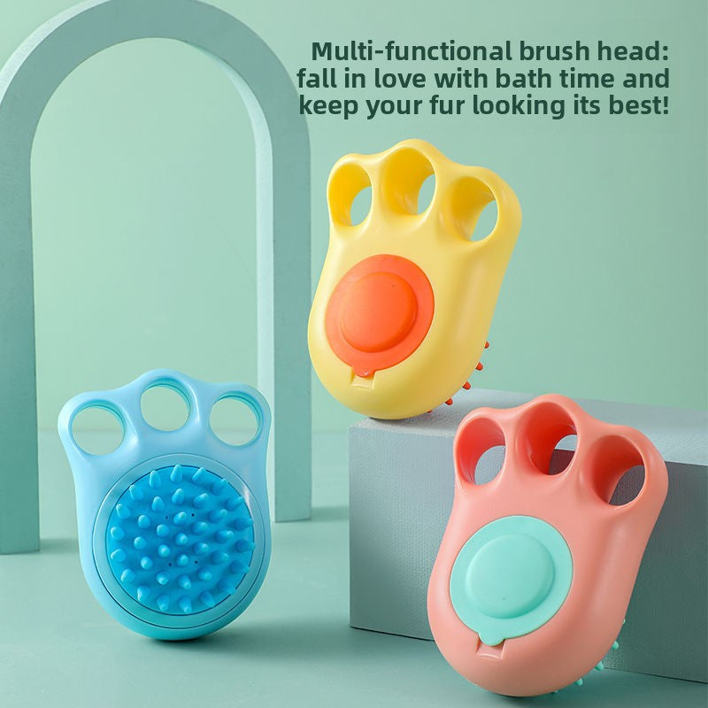 Professional Pet Grooming Brush for Bath Time Extra Large Size Cat Paw Massage Scrubber and Dog Bathing Brush