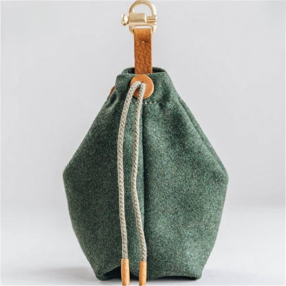 Portable Pet Dog Snack Bag Outdoor Drawstring Canvas Dog Food Bag Dog Supplies