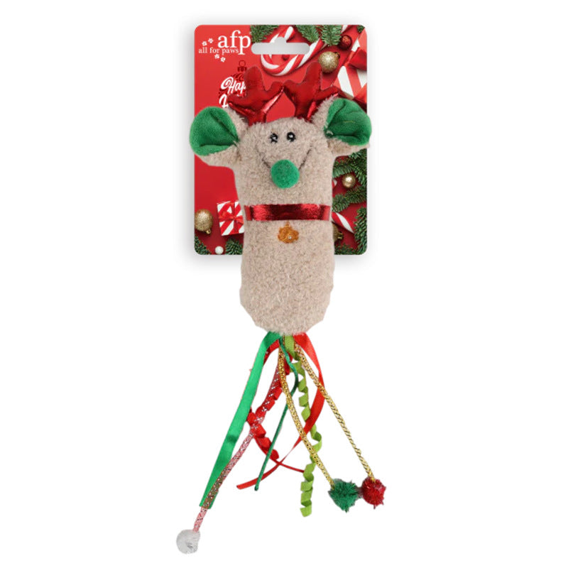 Multiple Christmas Pet Toys Pinecone Treat Dispenser Dog Chew Toy Teaser Wand Pet Bed Set