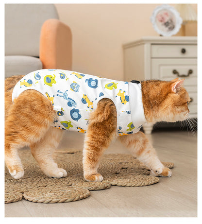 Post Surgery Cat Recovery Suit for Female Cats Anti Lick Cone Alternative Soft Breathable Pet Surgical Suit Spay Neuter Recovery