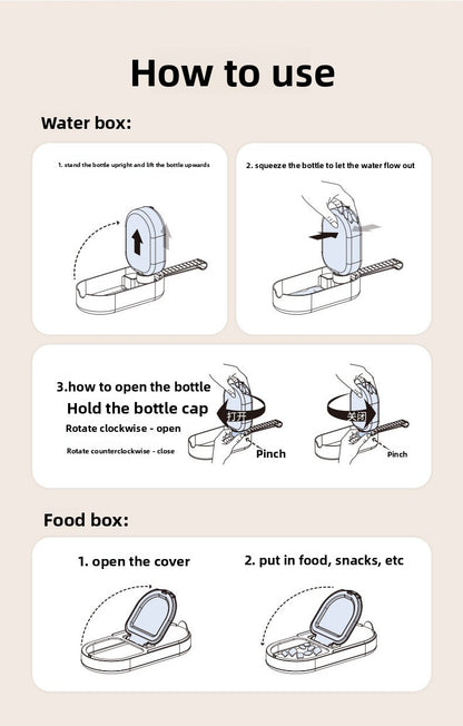 Portable Hanging Dog Water Bottle with Two-in-One Food Cup for Outdoor Travel Wholesale