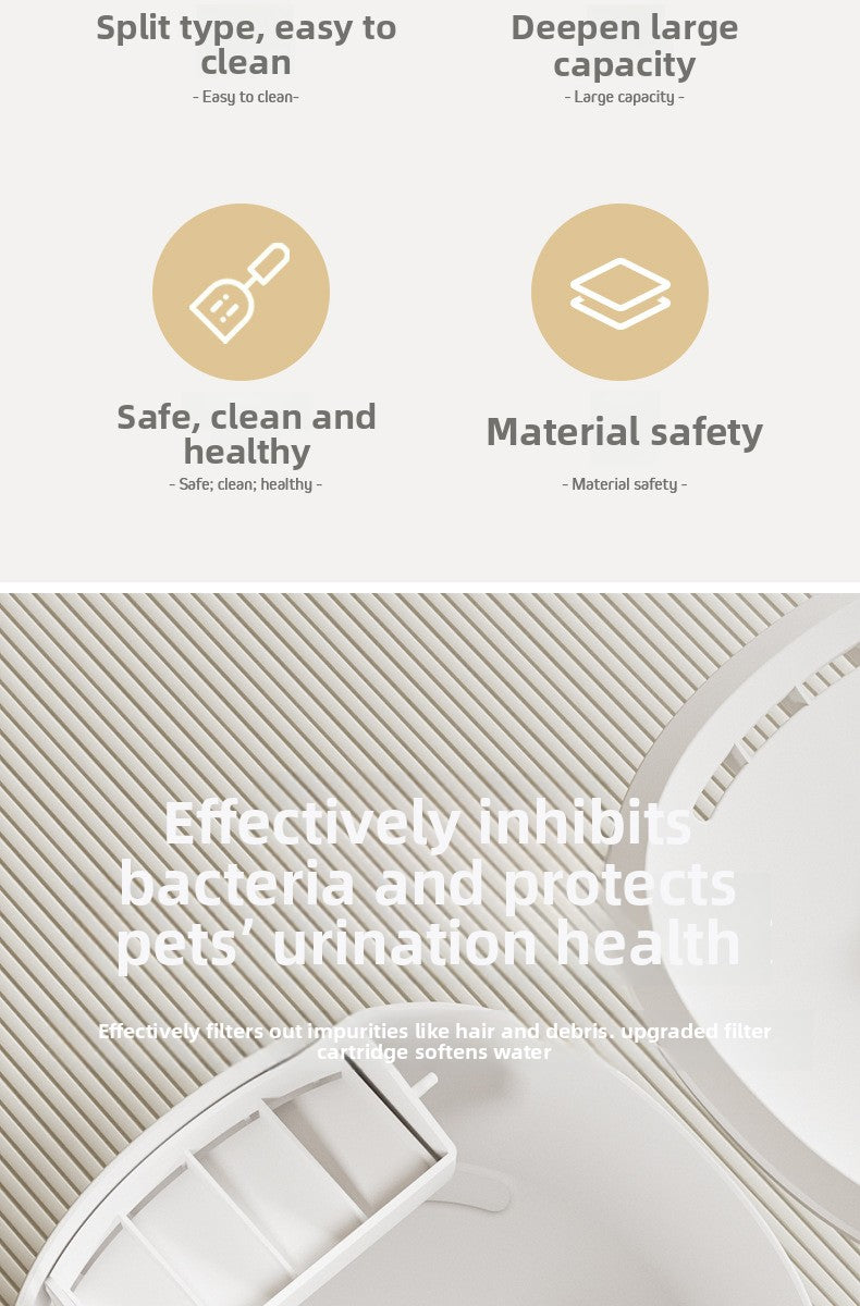 Upgraded Cat Water Fountain Automatic Flowing Water Dispenser with 3 Filters for Cats Dogs and Small Pets Plug in USB Pet Supplies