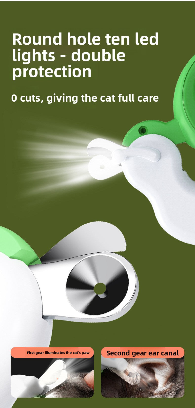 New Pet Nail Clippers with LED Light for Blood Line Observation, Dog Nail Clippers for Beginners, Pet Supplies