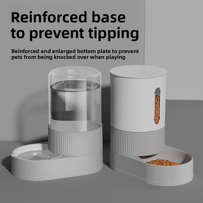 Automatic Cat and Dog Feeder and Water Dispenser Combo with Double Bowls, Neck Protection, Anti-Clumping, Large Capacity Pet Food Utensils