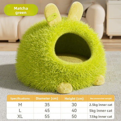 Cat House Winter Thickened Enclosed Safe Winter Warm Cold-Proof Tent House Sleeping Bag for Kittens and Small Dogs