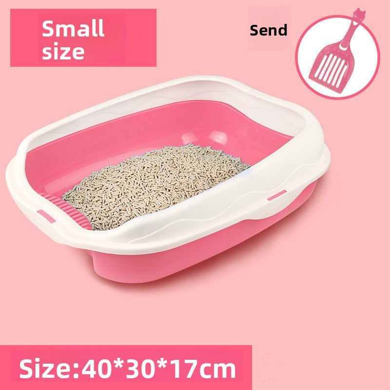 Semi-Enclosed Large Cat Litter Box Detachable Tray Plus Cat Toilet