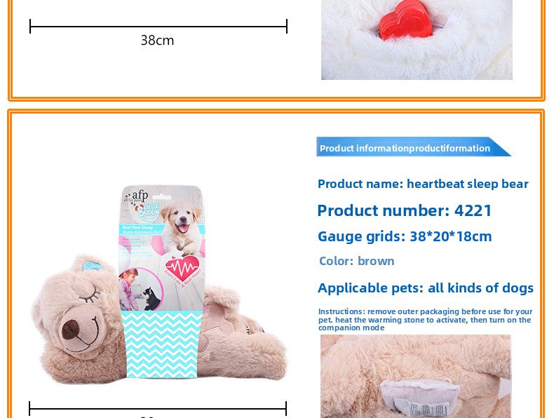 Amazon Hot-Selling Dog Anxiety Companion Sleep Toy Interactive Cute Plush Heartbeat Lamb Pet Toy