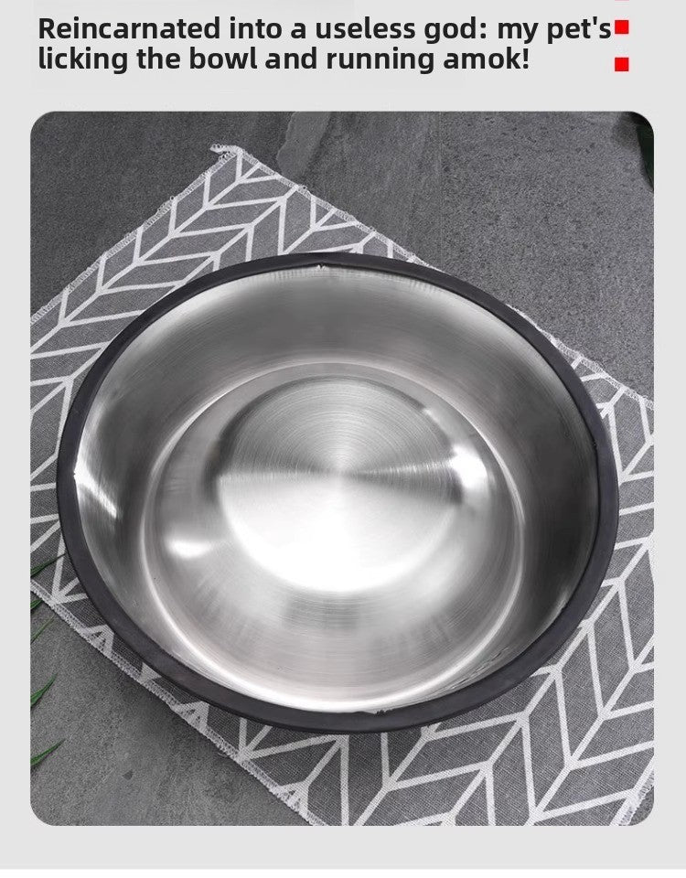 Stainless Steel Anti-Spill Dog Food Bowl Extra Large Non-Slip Rice Dish