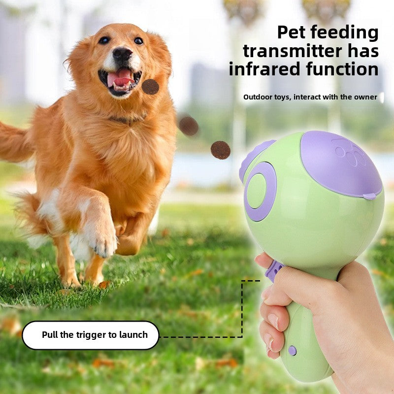 Pet Interactive Toy Dog Food Launcher Laser Cat Teaser Stick Multi-functional