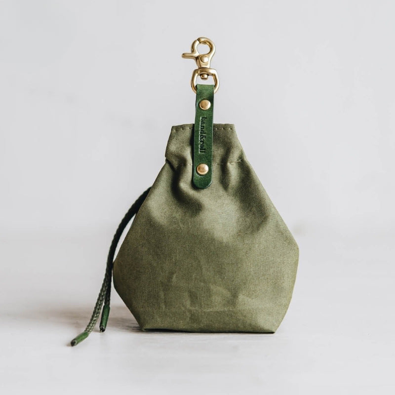 Portable Pet Dog Snack Bag Outdoor Drawstring Canvas Dog Food Bag Dog Supplies