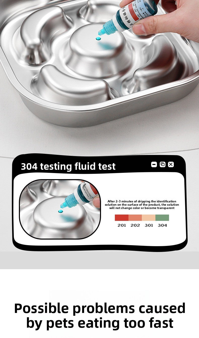 Stainless Steel Slow Feed Pet Bowl