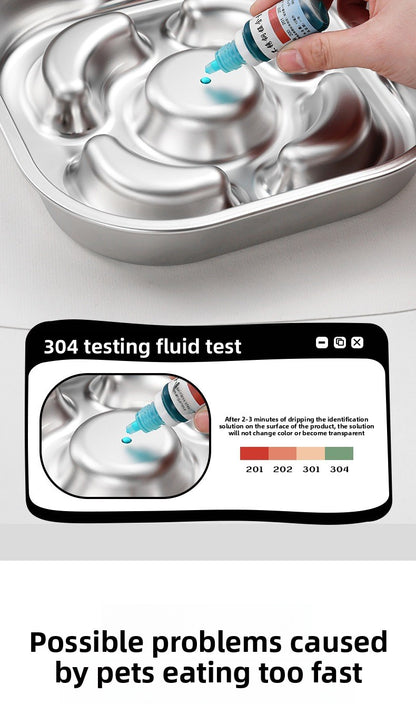 Stainless Steel Slow Feed Pet Bowl