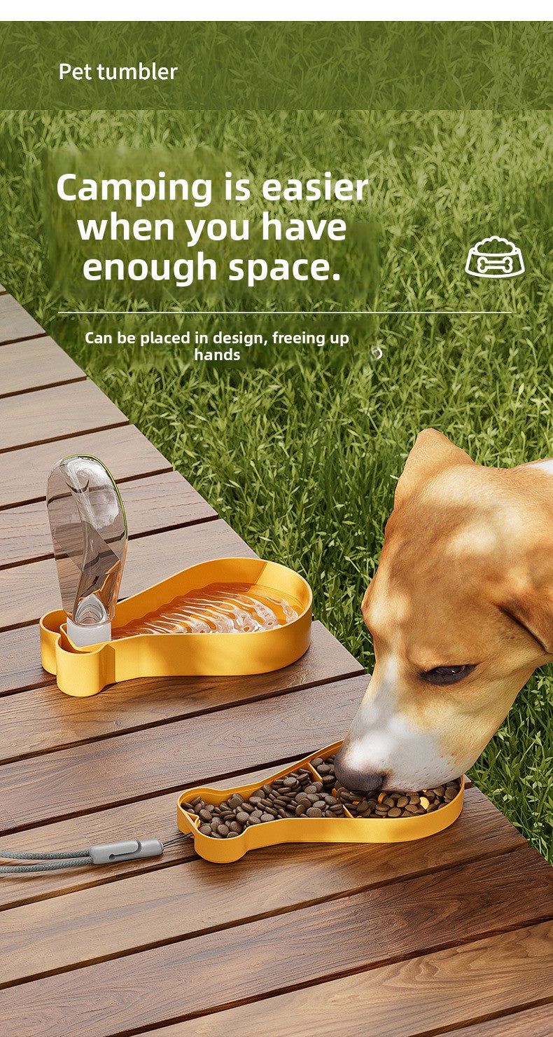 Portable Pet Travel Water Bottle and Food Container Double Layer Dog Cat Outdoor Feeder Leak Proof Dual Use Cup