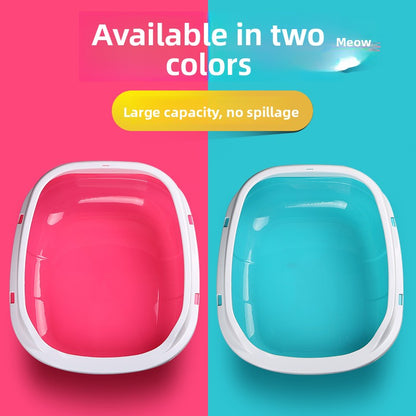 Semi-Enclosed Large Cat Litter Box Detachable Tray Plus Cat Toilet