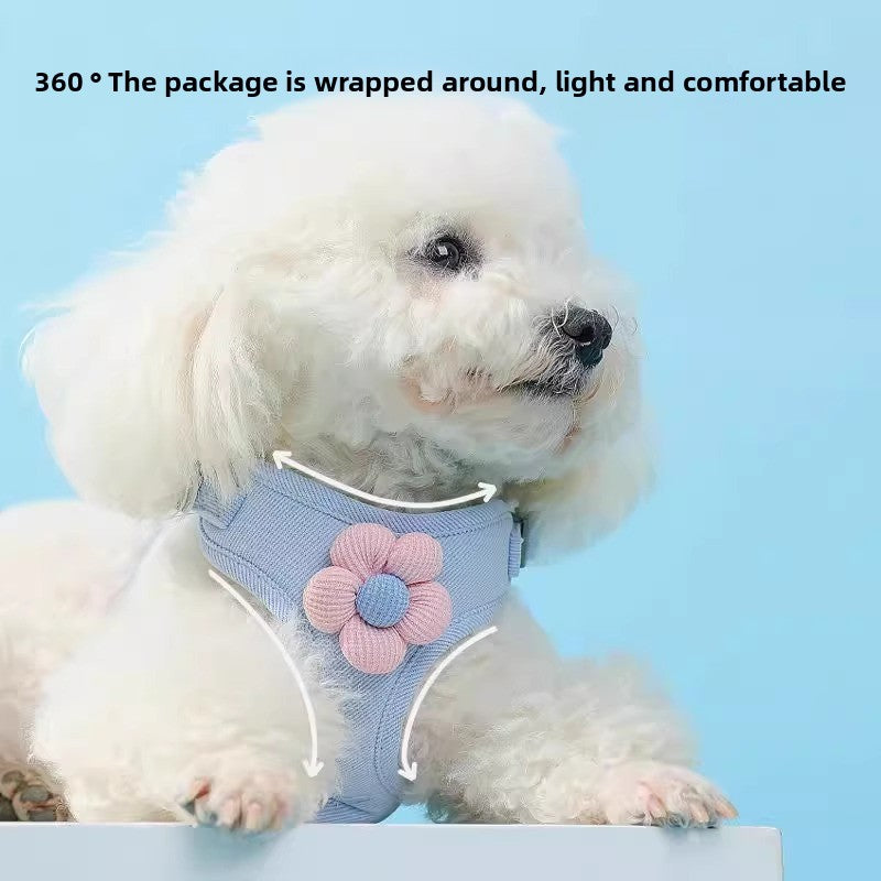 Small Dog Outdoor Walking Leash Vest Style Chest Harness for Teddy Bichon Pomeranian