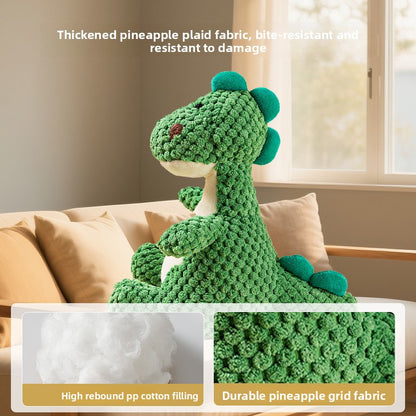 Durable Dinosaur Plush Dog Toy with Squeaker Interactive Chew Toy for Small Medium Dogs Tough Chewers Pet Supplies Puppy Teething