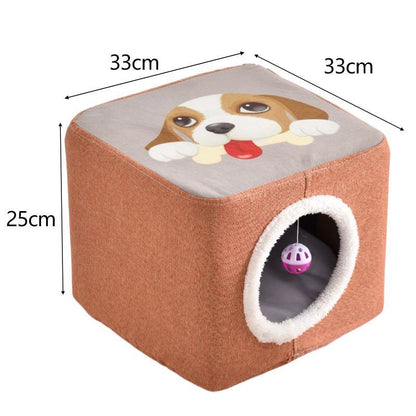 Solid Wood Cat Nest Stool Storage for People and Cats Sharing Cat Supplies Little Kitten House House Four Seasons Warm Cat and Dog Tent