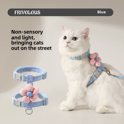 Pet Flower Cat Leash Harness for Walking Dogs