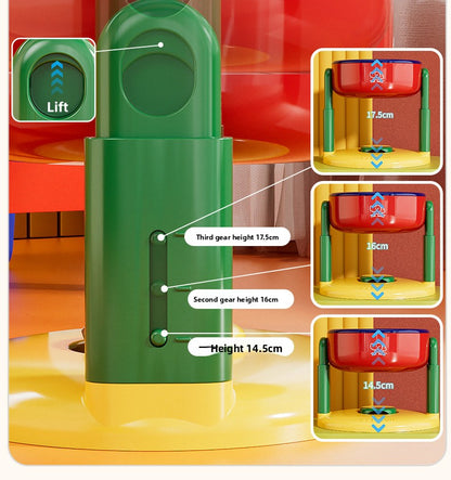 Adjustable Height Dog Food Bowl Elevated Anti Spill Pet Bowl Slanted Stand Feeder for Neck Health Large Medium Small Dogs Cats