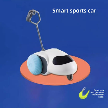 Electric Pet Running Car Feather Teaser Cat Toy for Independent Play