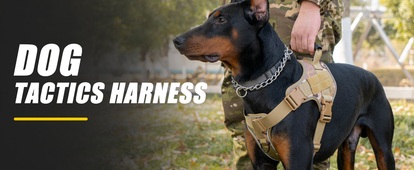 Tactical Dog Harness Quick Release No Pull Pet Vest for Medium Large Dogs German Shepherd Golden Retriever Training with Leash