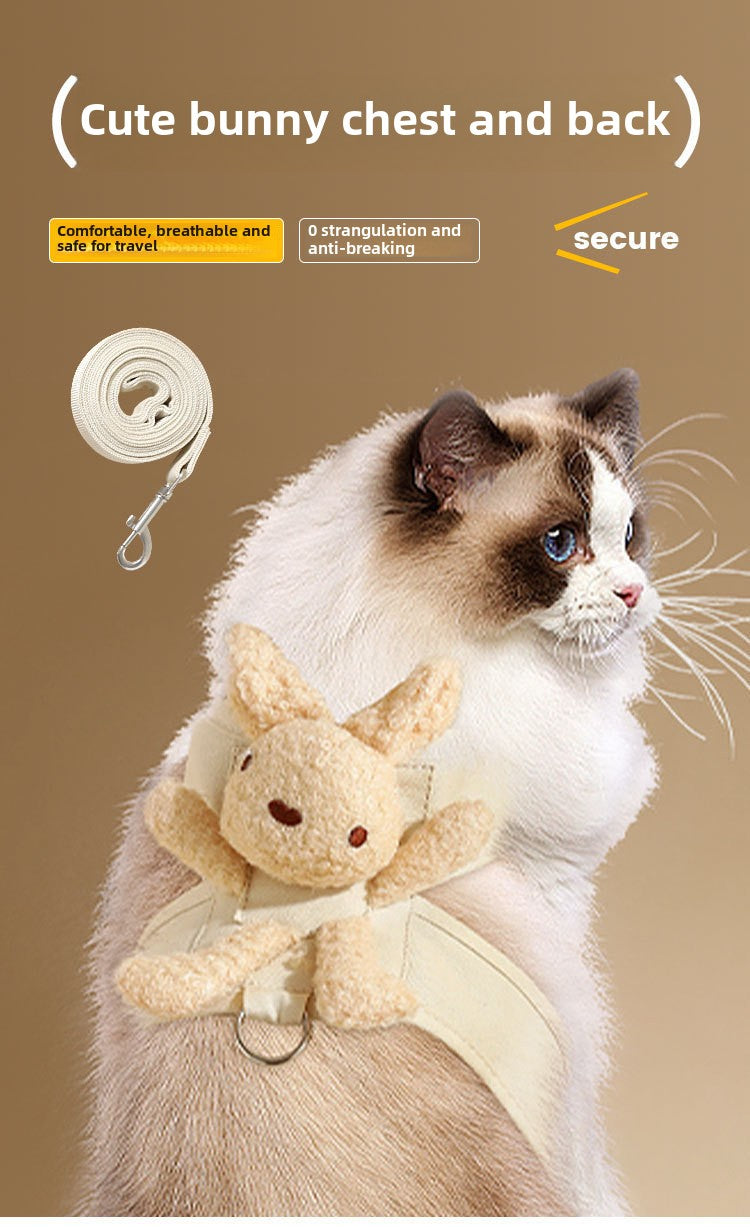 Pet Hand Holding Rope I-Shaped Cat Pulling Rope Hand Holding Rope Cartoon Doll Bear Dog Hand Holding Rope Pet Supplies