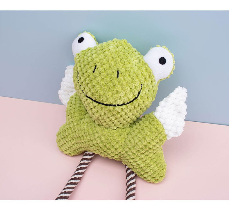 Sound Pet Toy Dog Toy Indestructible Frog Duck Cotton Rope Boredom Relief Interactive Dog Toy