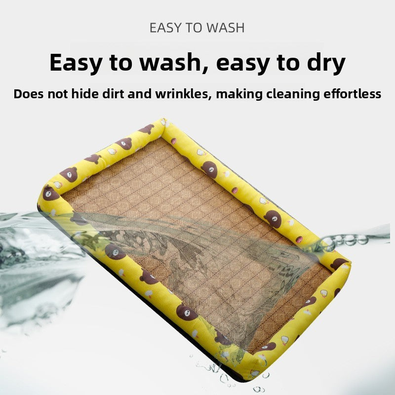 Pet Cooling Mat Nest Summer Linen High Temperature Heat-Resistant Dog Nest Rattan Woven Mat Square Cooling Nest All-Season Universal Cooling Mat Wholesale