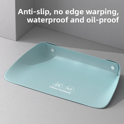Semi Enclosed Waterproof Pet Placemat Non Slip Oil Proof Thickened Leather Dining Mat for Cats Dogs Food Bowl Mat Creative Design
