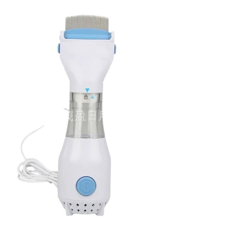 Electric Pet Lice Cleaner for Dogs Cats Rechargeable Flea Comb with UV Light and Suction Tick Removal Tool Gentle Grooming Brush