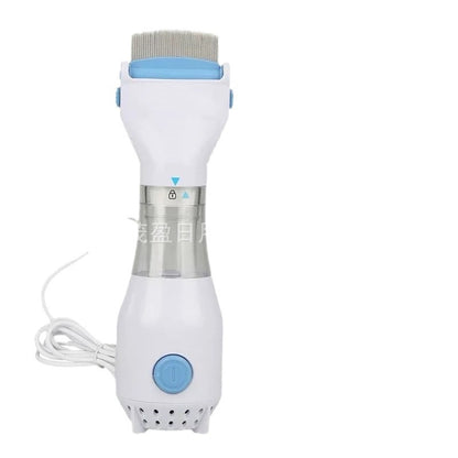 Electric Pet Lice Cleaner for Dogs Cats Rechargeable Flea Comb with UV Light and Suction Tick Removal Tool Gentle Grooming Brush