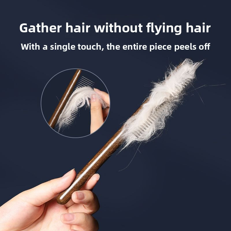 Wooden Pet Shedding Comb for Cats Dogs Removing Loose Hair Grooming Flea