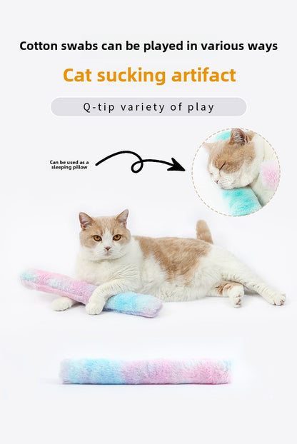 Pet plush cat toy self-amusing teaser wand mint catnip pillow