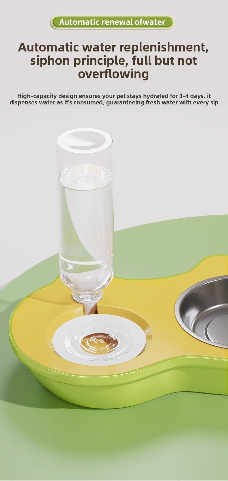 Automatic Drinking Stainless Steel Pet Bowl Double Set for Cats and Dogs